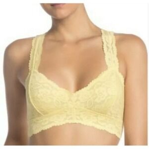 Free People Galloon Lace Racerback Yellow Size L Yellow Corn